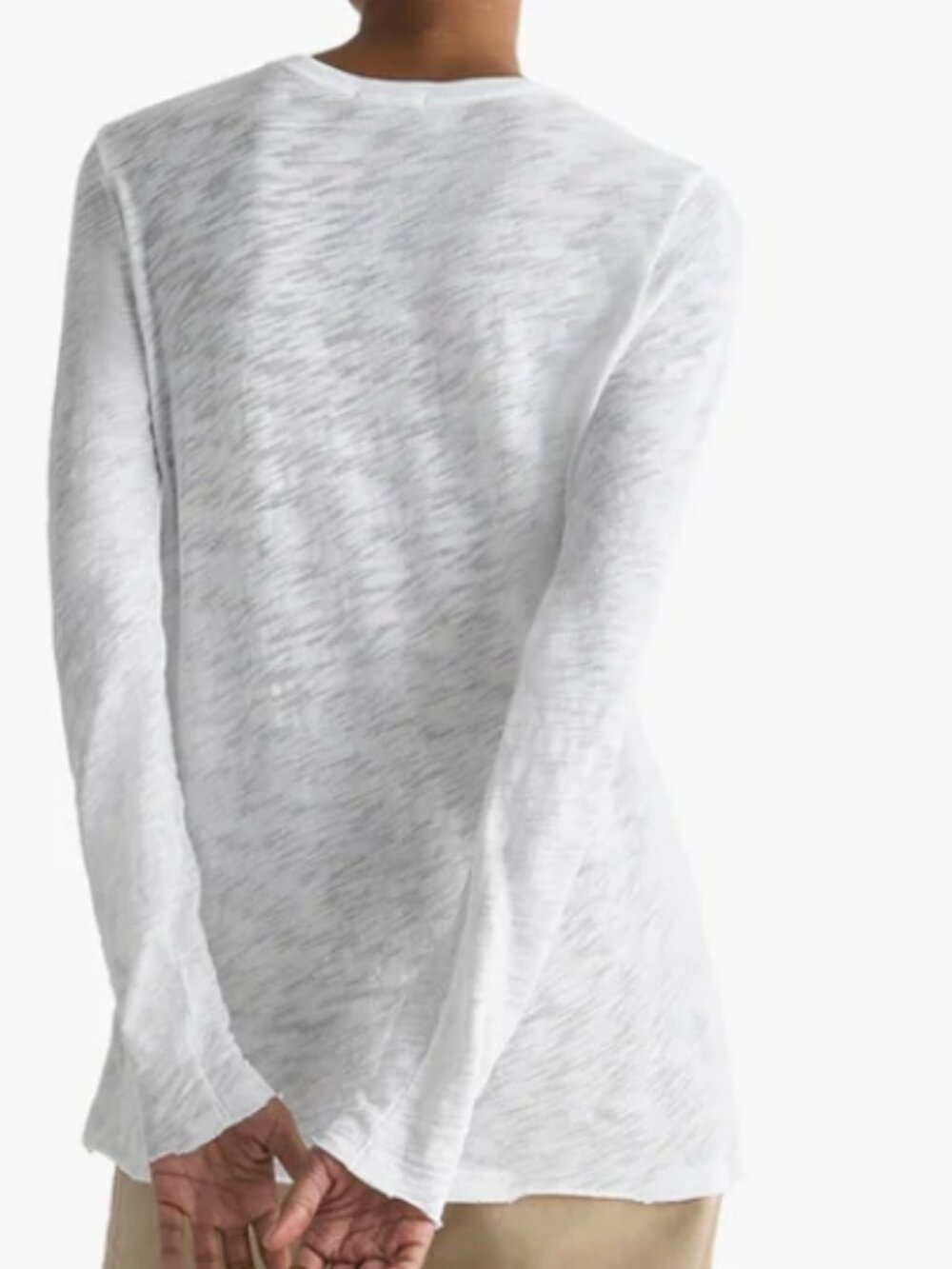 ATM Slub Jersey Long Sleeve Destroyed Wash Tee in White